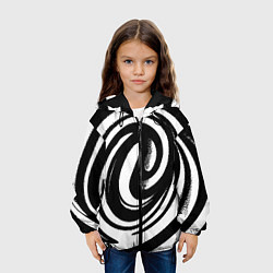 Куртка с капюшоном детская Черно-белая воронка, цвет: 3D-черный — фото 2
