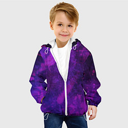 Куртка с капюшоном детская Текстура - Purple explosion, цвет: 3D-белый — фото 2