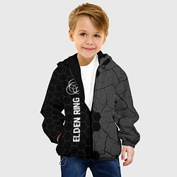 Куртка с капюшоном детская Elden Ring glitch на темном фоне: по-вертикали, цвет: 3D-черный — фото 2