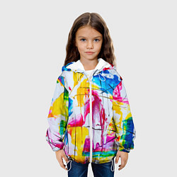 Куртка с капюшоном детская Красочный принт, цвет: 3D-белый — фото 2