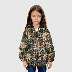 Куртка с капюшоном детская Витражная мозайка, цвет: 3D-черный — фото 2