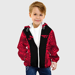 Куртка с капюшоном детская T1 форма red, цвет: 3D-белый — фото 2