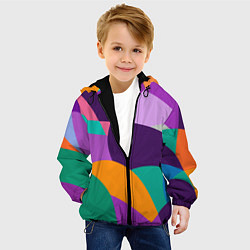Куртка с капюшоном детская Яркий паттерн, цвет: 3D-черный — фото 2