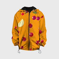 Детская куртка Ягоды и лимон, оранжевый фон