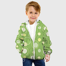Куртка с капюшоном детская Зеленое ретро, цвет: 3D-белый — фото 2