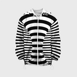 Куртка с капюшоном детская Черно-белая иллюзия, цвет: 3D-белый