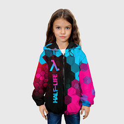 Куртка с капюшоном детская Half-Life - neon gradient: по-вертикали, цвет: 3D-черный — фото 2