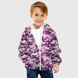 Куртка с капюшоном детская Модный камуфляж - милитари, цвет: 3D-белый — фото 2
