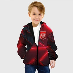 Куртка с капюшоном детская Красный герб РФ, цвет: 3D-черный — фото 2