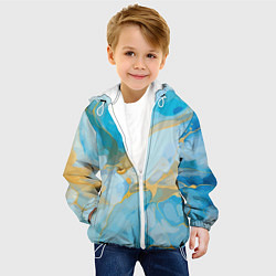 Куртка с капюшоном детская Лазурь с золотом, цвет: 3D-белый — фото 2