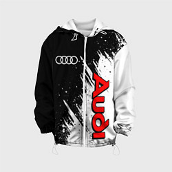 Куртка с капюшоном детская Ауди - белые потертости, цвет: 3D-белый