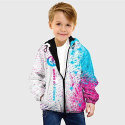 Куртка с капюшоном детская Angels of Death neon gradient style: по-вертикали, цвет: 3D-черный — фото 2