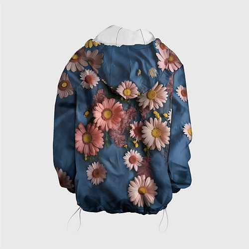 Детская куртка Хризантемы на джинсе / 3D-Белый – фото 2