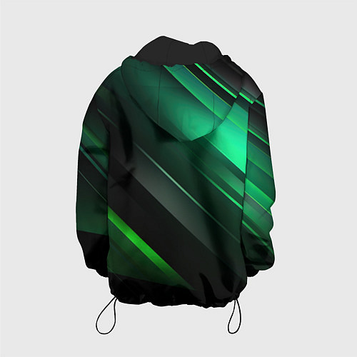 Детская куртка Black green abstract / 3D-Черный – фото 2