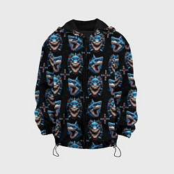 Куртка с капюшоном детская Shark - pattern, цвет: 3D-черный