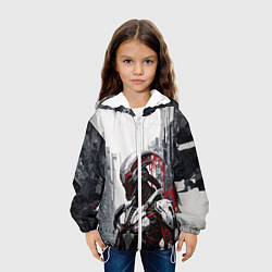 Куртка с капюшоном детская Кибернетический ксеноморф, цвет: 3D-белый — фото 2