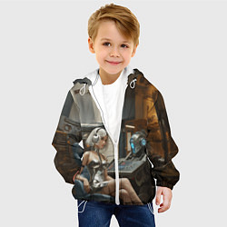 Куртка с капюшоном детская Девушка оператор, цвет: 3D-белый — фото 2