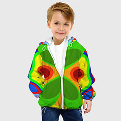 Куртка с капюшоном детская Цветные плавные фигуры, цвет: 3D-белый — фото 2