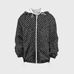 Куртка с капюшоном детская Черно-белый абстрактный мелкий узор, цвет: 3D-белый