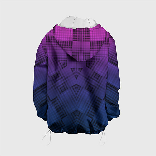 Детская куртка Пурпурно-синий геометрический узор / 3D-Белый – фото 2