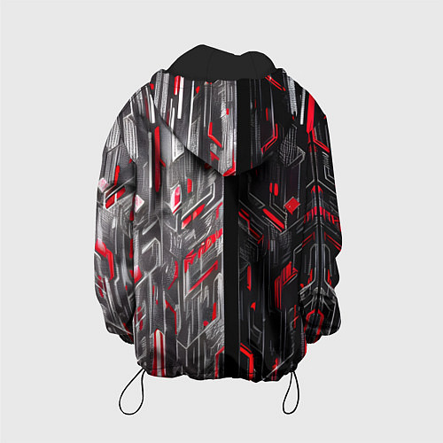 Детская куртка Киберпанк стена / 3D-Черный – фото 2