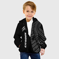 Куртка с капюшоном детская Citroen speed на темном фоне со следами шин: по-ве, цвет: 3D-черный — фото 2