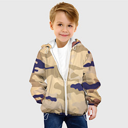 Куртка с капюшоном детская Камуфляжный узор веенний, цвет: 3D-белый — фото 2