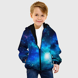 Куртка с капюшоном детская Звёздный космос чёрно-синий, цвет: 3D-черный — фото 2