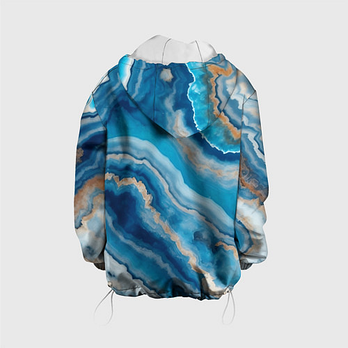 Детская куртка Текстура голубого океанического агата / 3D-Белый – фото 2