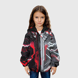 Куртка с капюшоном детская Две киберпанк панели, цвет: 3D-черный — фото 2
