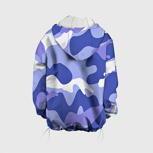 Детская куртка Камуфляжный узор голубой / 3D-Белый – фото 2