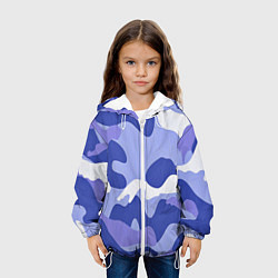 Куртка с капюшоном детская Камуфляжный узор голубой, цвет: 3D-белый — фото 2