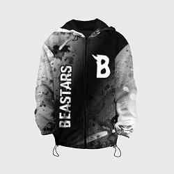 Куртка с капюшоном детская Beastars glitch на темном фоне: надпись, символ, цвет: 3D-черный