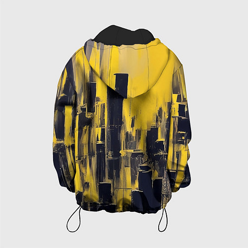 Детская куртка Большой нарисованный город / 3D-Черный – фото 2