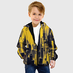 Куртка с капюшоном детская Большой нарисованный город, цвет: 3D-черный — фото 2