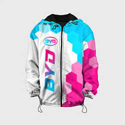 Куртка с капюшоном детская BYD neon gradient style: по-вертикали, цвет: 3D-черный