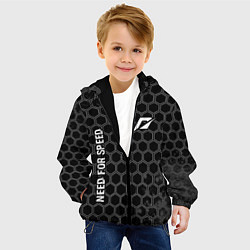 Куртка с капюшоном детская Need for Speed glitch на темном фоне: надпись, сим, цвет: 3D-черный — фото 2
