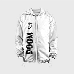 Куртка с капюшоном детская Doom glitch на светлом фоне: по-вертикали, цвет: 3D-белый