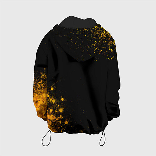 Детская куртка Apex Legends - gold gradient: надпись, символ / 3D-Черный – фото 2