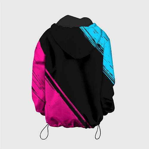 Детская куртка Akira - neon gradient: надпись, символ / 3D-Черный – фото 2