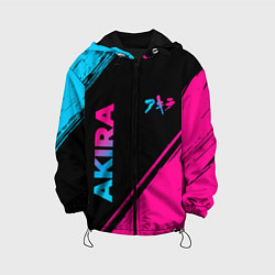 Куртка с капюшоном детская Akira - neon gradient: надпись, символ, цвет: 3D-черный