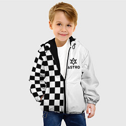 Куртка с капюшоном детская Астро шахматка, цвет: 3D-черный — фото 2