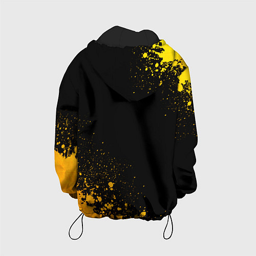 Детская куртка Skyrim - gold gradient: надпись, символ / 3D-Черный – фото 2