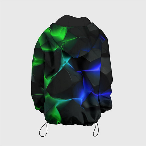 Детская куртка Синие и зеленые плиты / 3D-Черный – фото 2