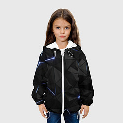 Куртка с капюшоном детская Свет через черные плиты, цвет: 3D-белый — фото 2