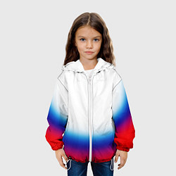 Куртка с капюшоном детская Флаг России градиент, цвет: 3D-белый — фото 2
