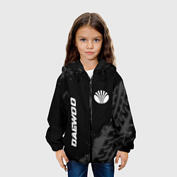 Куртка с капюшоном детская Daewoo speed на темном фоне со следами шин: надпис, цвет: 3D-черный — фото 2