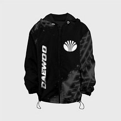 Куртка с капюшоном детская Daewoo speed на темном фоне со следами шин: надпис, цвет: 3D-черный