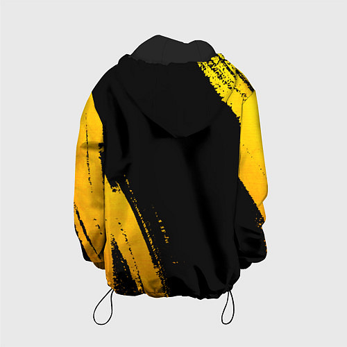 Детская куртка Cyberpunk 2077 - gold gradient: надпись, символ / 3D-Черный – фото 2