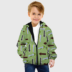 Куртка с капюшоном детская Стрелочки вверх и вниз, цвет: 3D-черный — фото 2